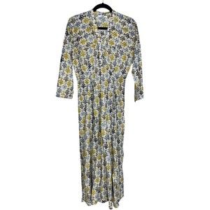 Dolma Harlow Women’s Floral Maxi Dress - Yellow & Blue Print large